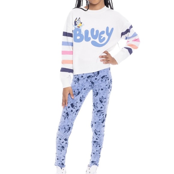 Girl’s Bluey Leggings in Vita Blue by BBC studios- little girls size L (10-12) - Picture 2 of 10
